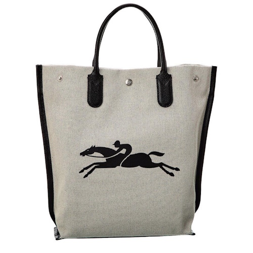 Longchamp Essential Toile Canvas Leather Tote